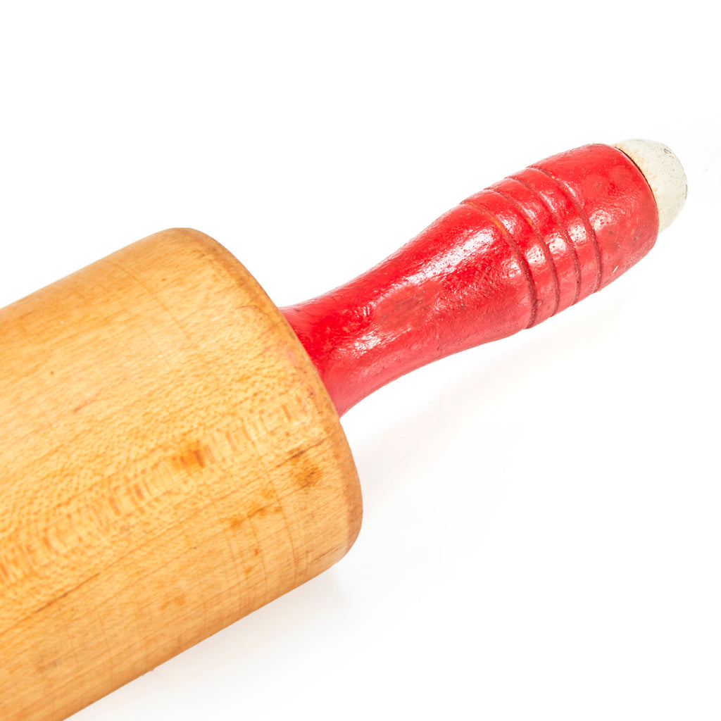 Wood + Red Handle Rolling Pin