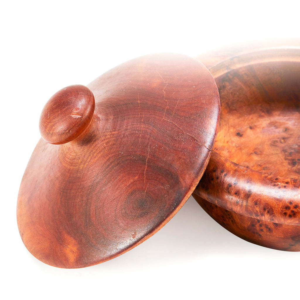 Wood Bowl with Cover (A+D)