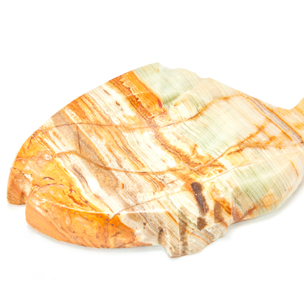 Tan Polished Stone Fish Ashtray