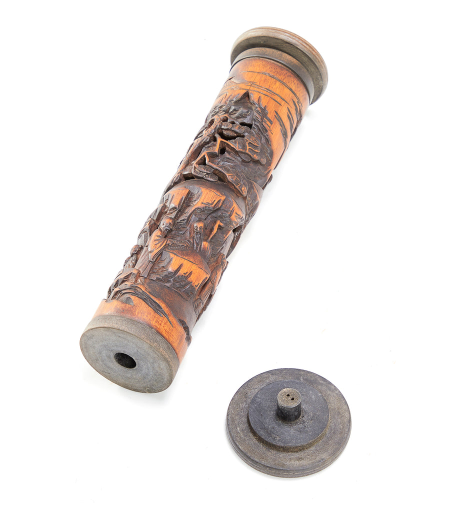 Wood Carved Chinese Incense Burner