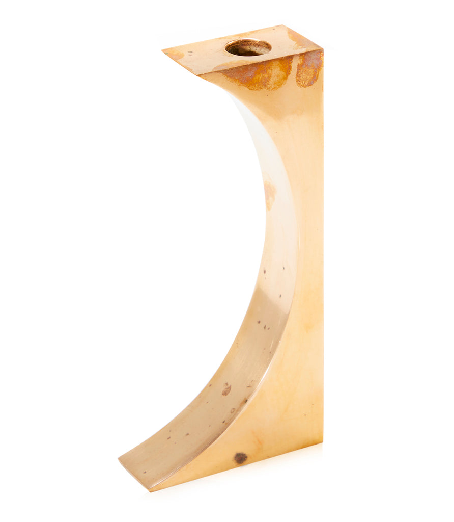 Bronze Crescent Candle Holder