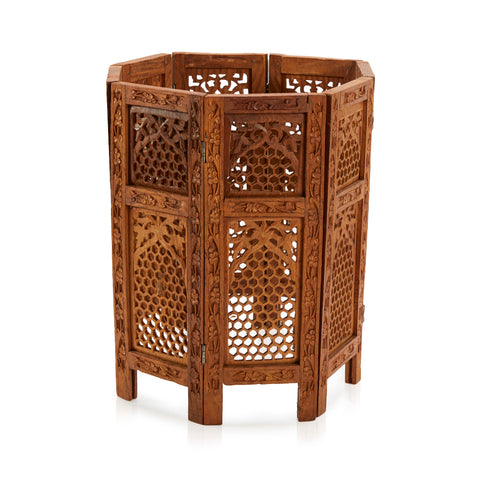 Wood Carved Open Top Side Table (Base Only)