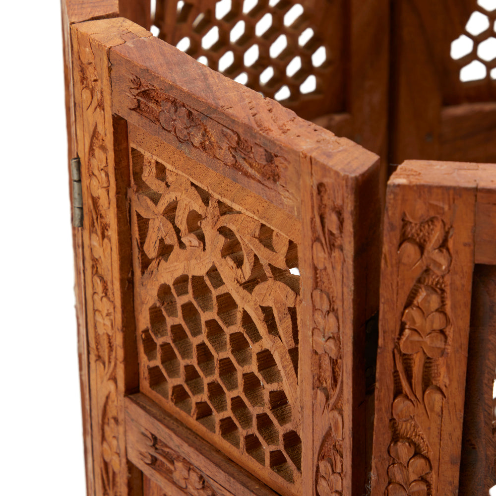 Wood Carved Open Top Side Table (Base Only)