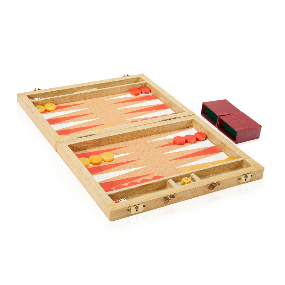 Tan and Red Backgammon Set (A+D)