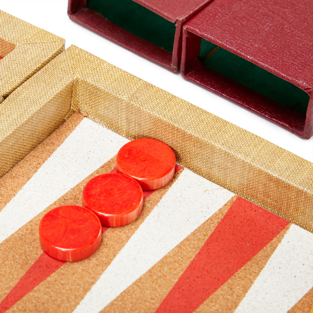 Tan and Red Backgammon Set (A+D)