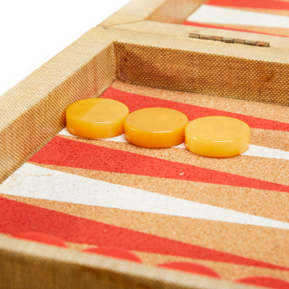 Tan and Red Backgammon Set (A+D)