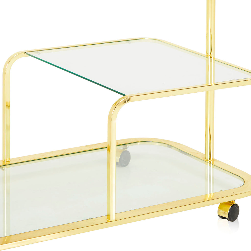 Large Gold Expanding Mobile Bar Cart