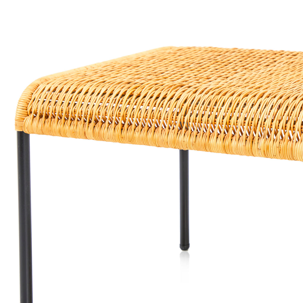 Wicker & Black Lightweight Ottoman