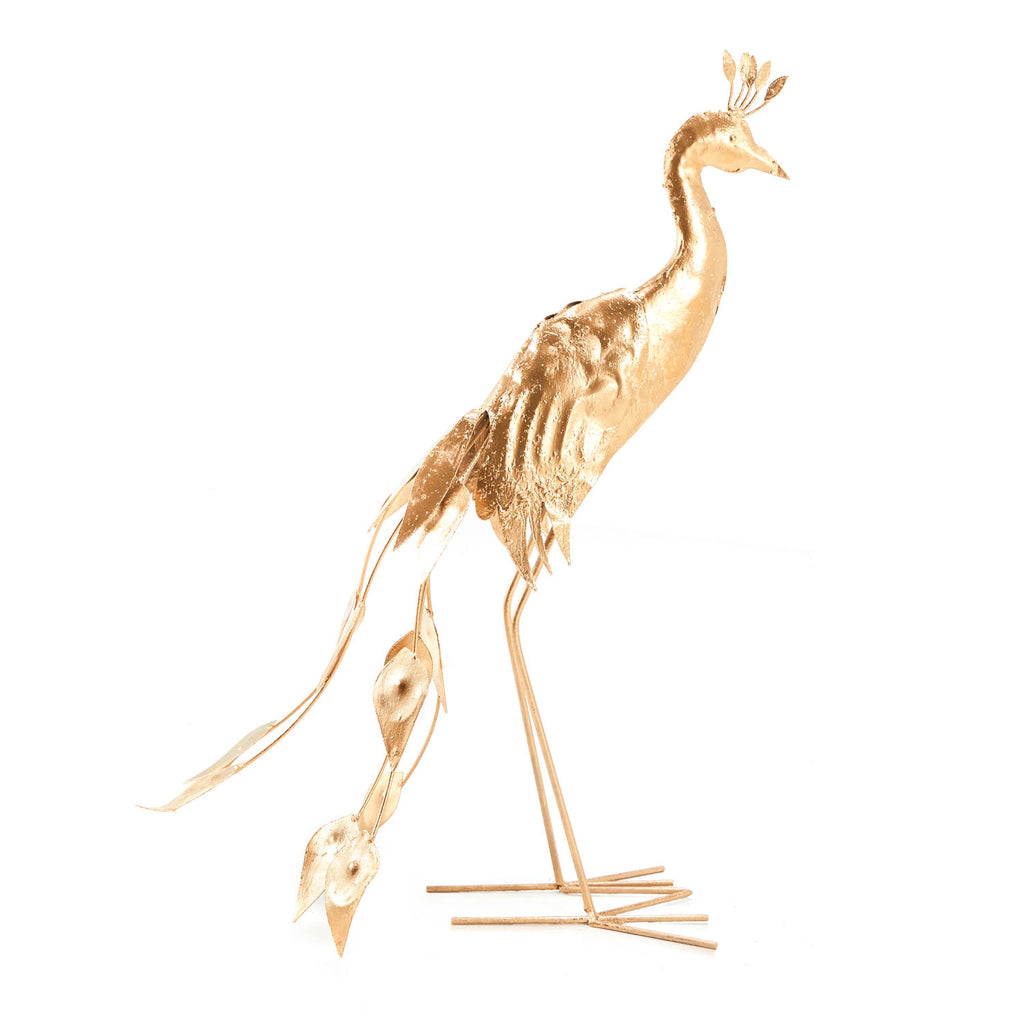 Gold Peacock Statue