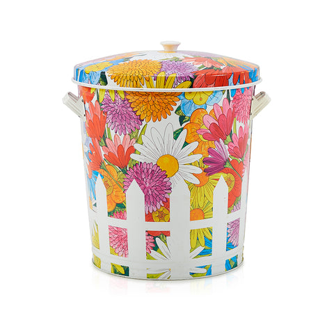 Multi-Color Floral Waste Basket