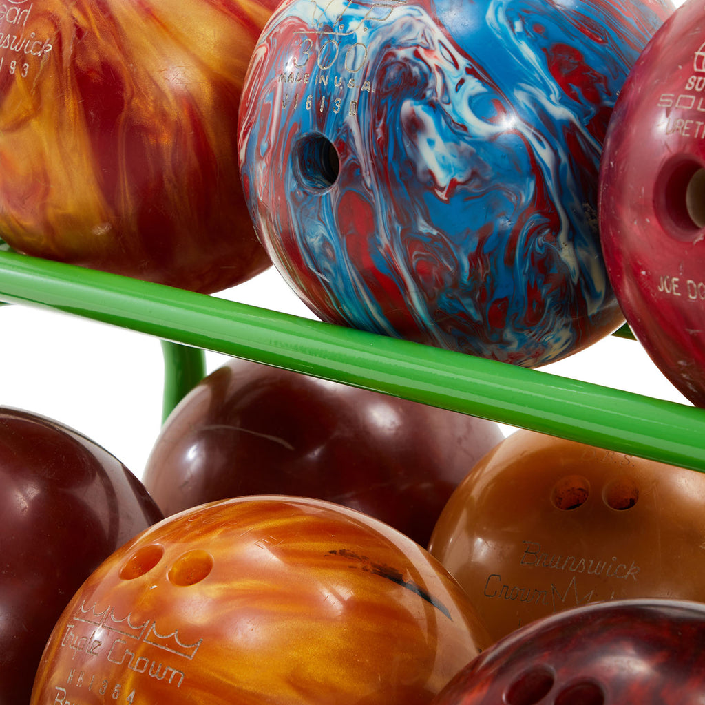 Short Green Bowling Ball Rack