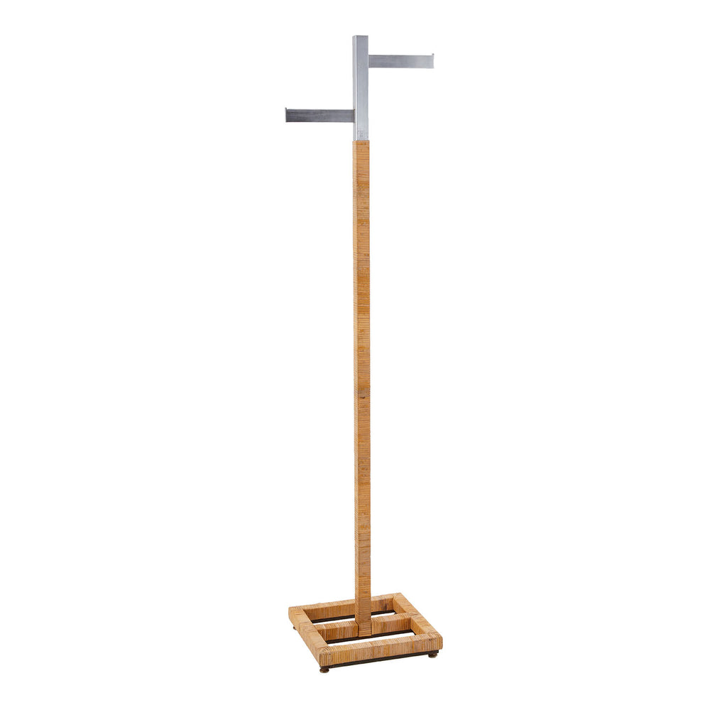 Wicker and Steel Coat Rack