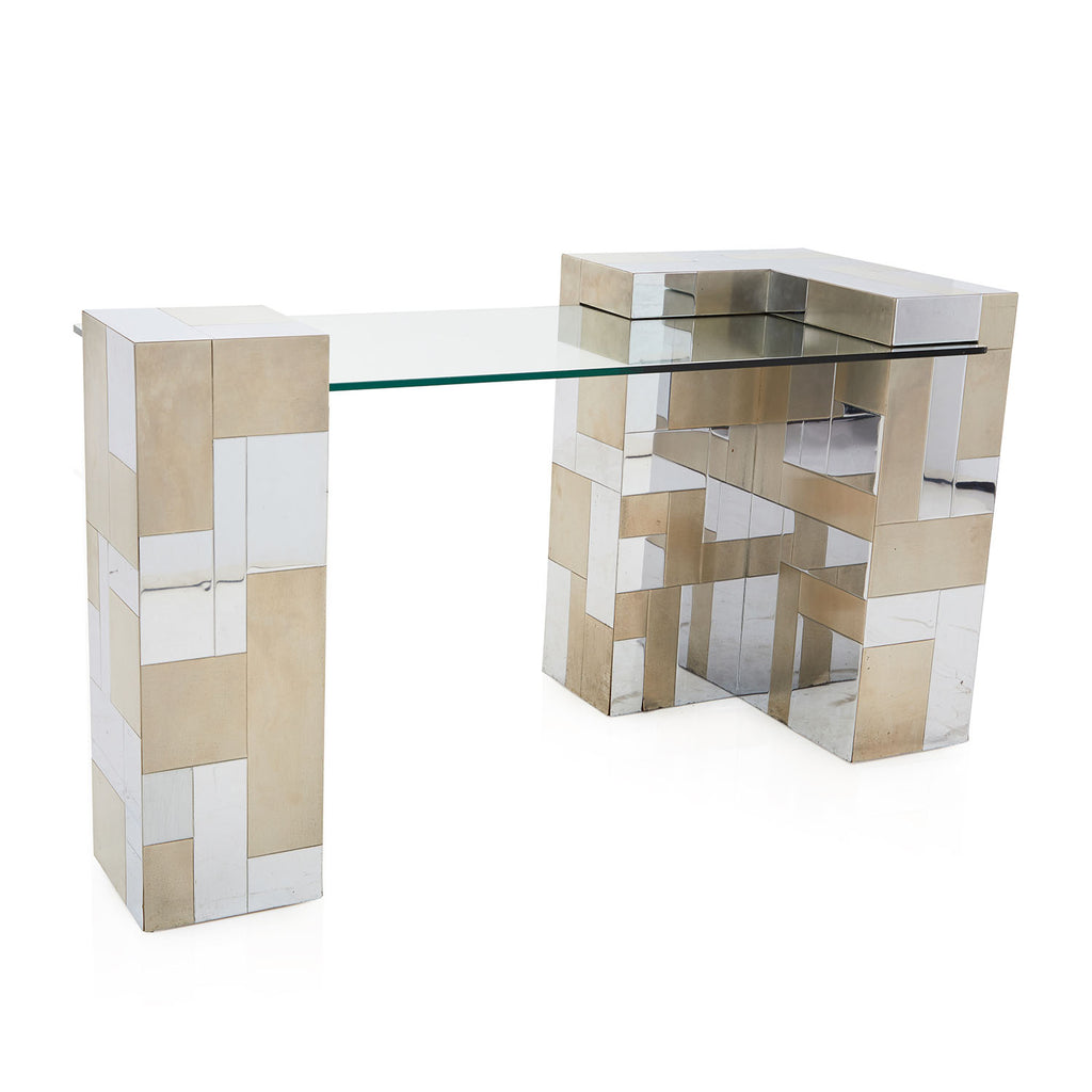 Gold and Silver Contemporary Console Table
