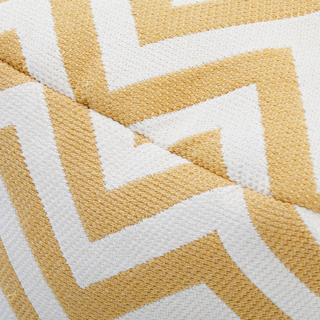 Mustard and White Pouf