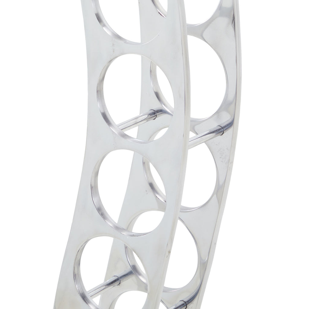 Chrome Wave Standing Bottle Rack