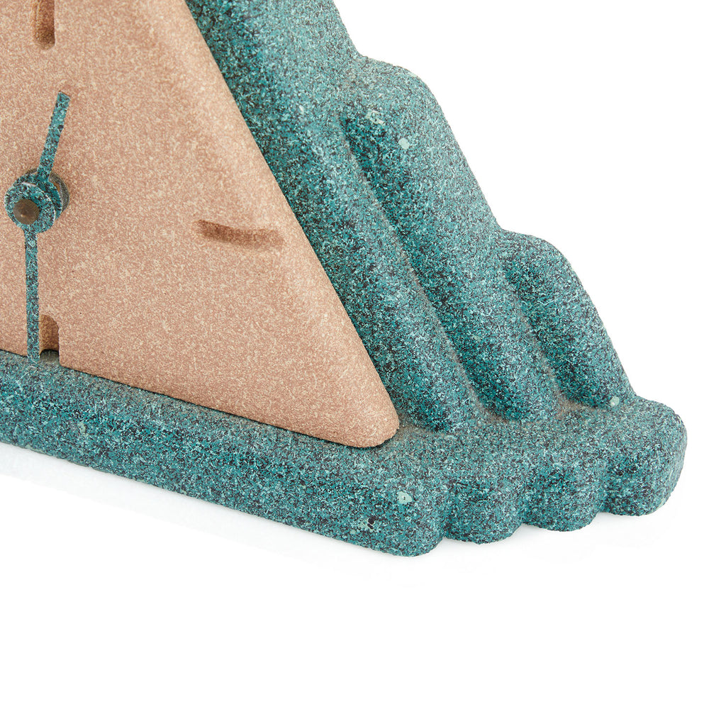 Green & Tan Memphis Triangle Clock