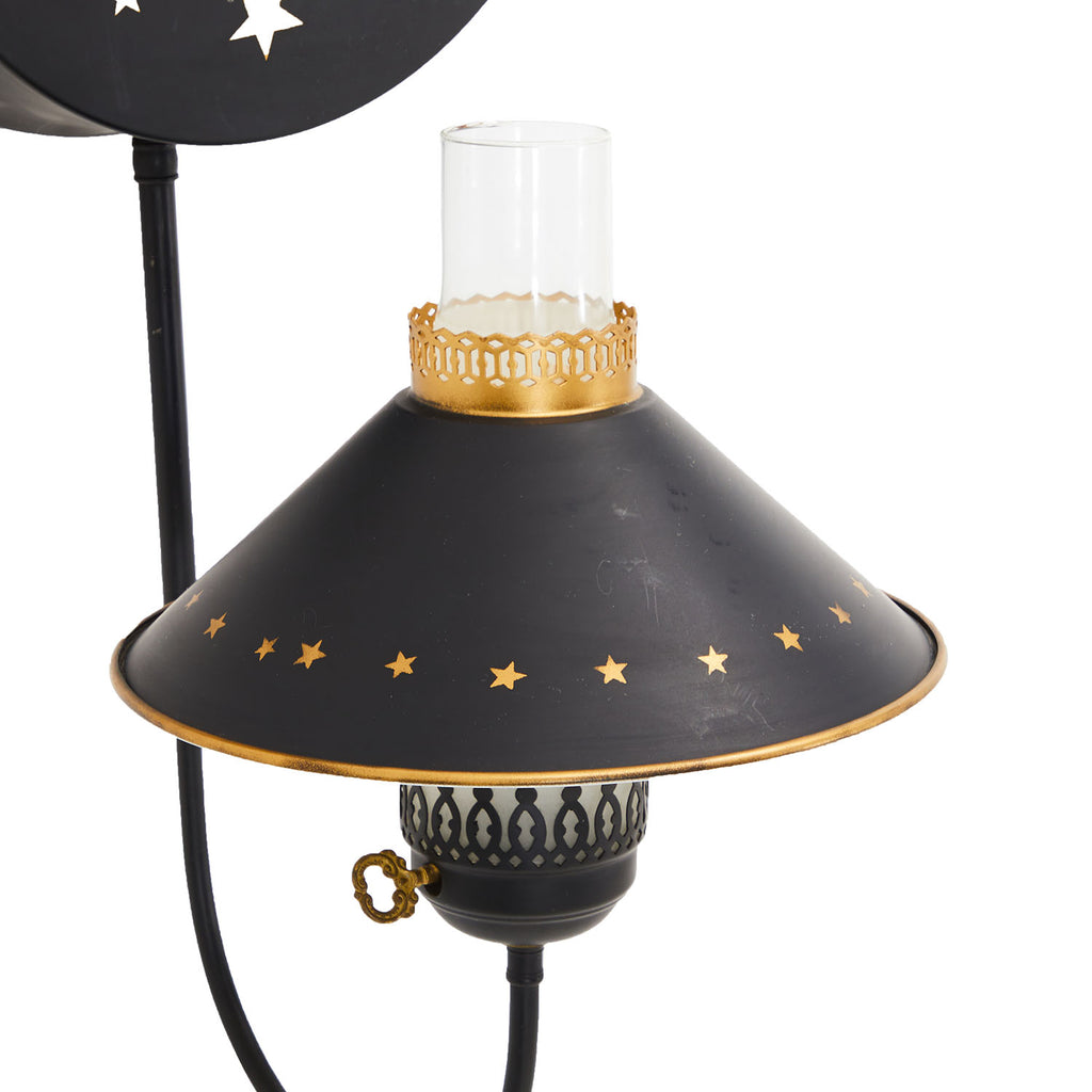 Black Tole Wall Sconce Clock