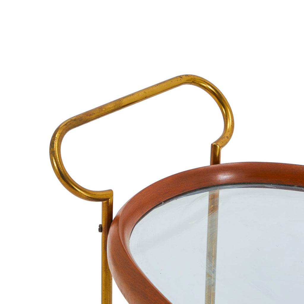 Oval Mid Century Wood Bar Cart