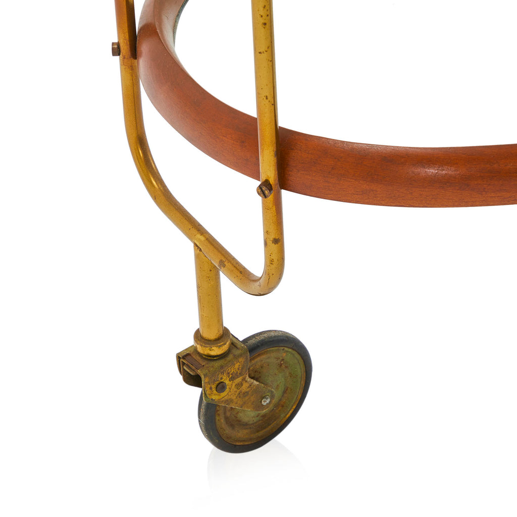 Oval Mid Century Wood Bar Cart