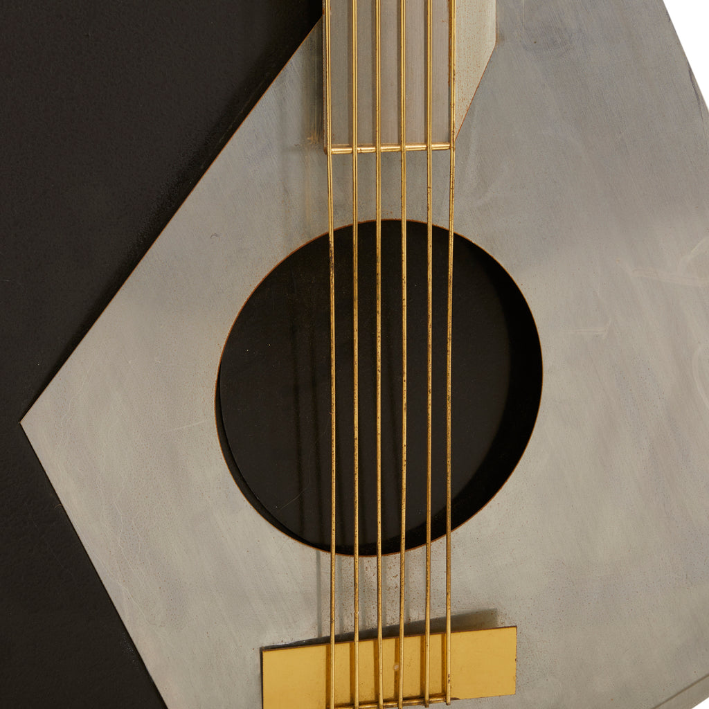 Silver Black Guitar Wall Art