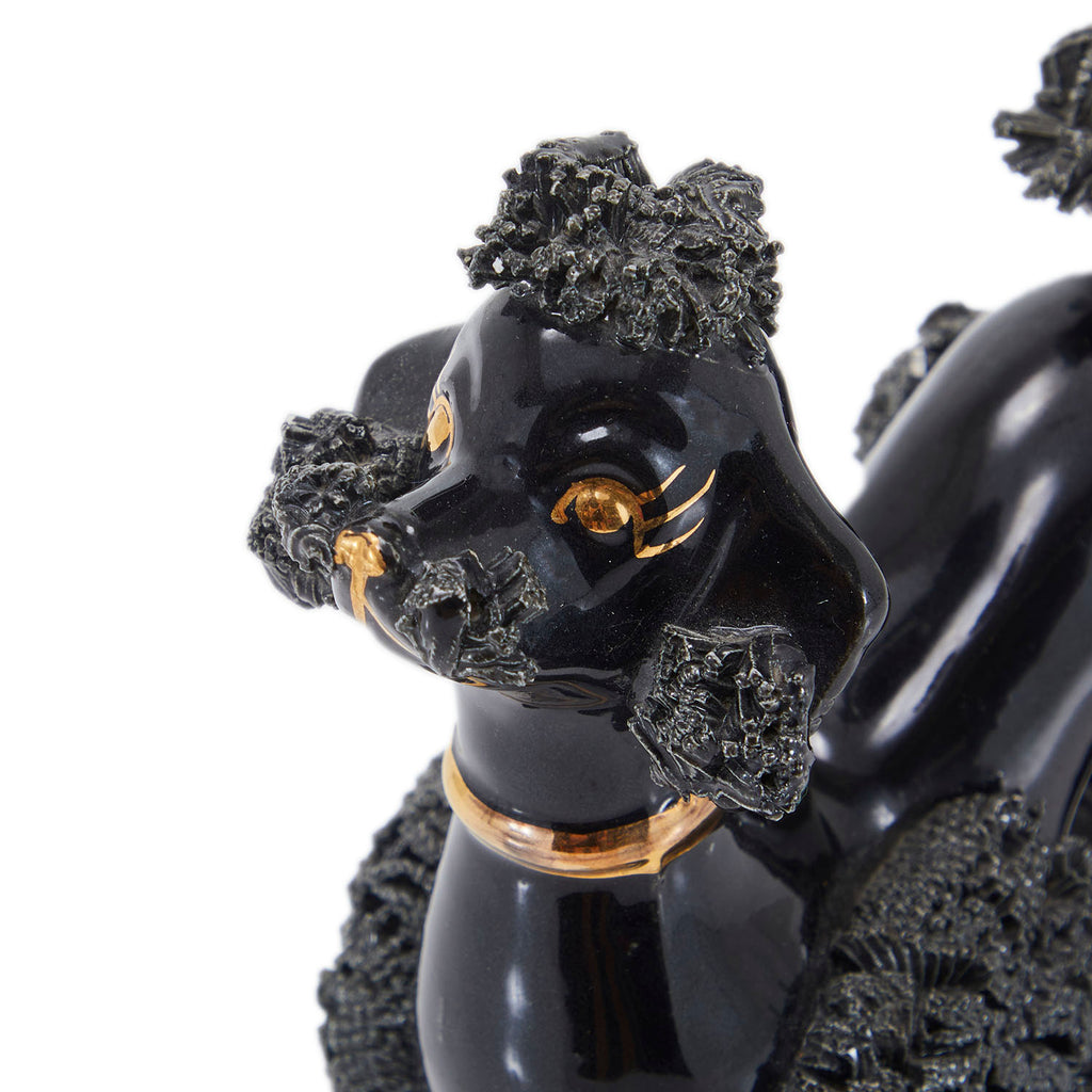 Black Poodle Ceramic Figurine