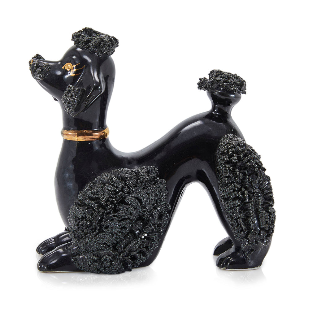 Black Poodle Ceramic Figurine