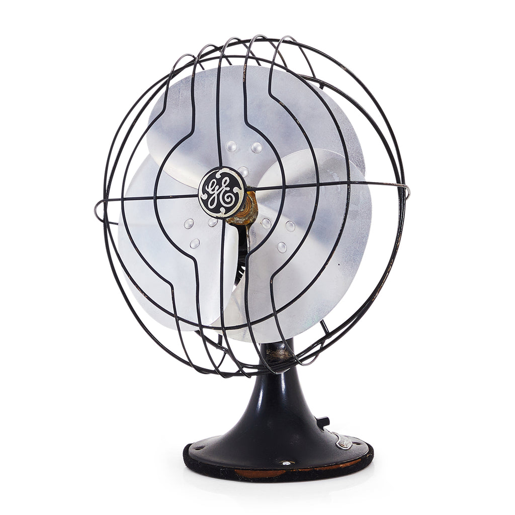 Black Wide-Blade GE Table Fan