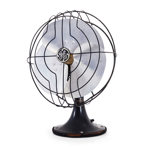 Black Wide-Blade GE Table Fan