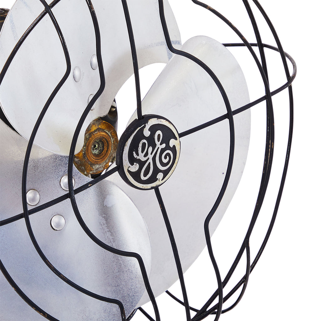Black Wide-Blade GE Table Fan
