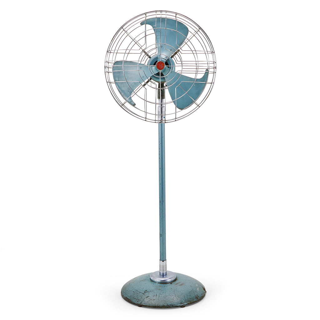 Blue Vintage GE Standing Fan