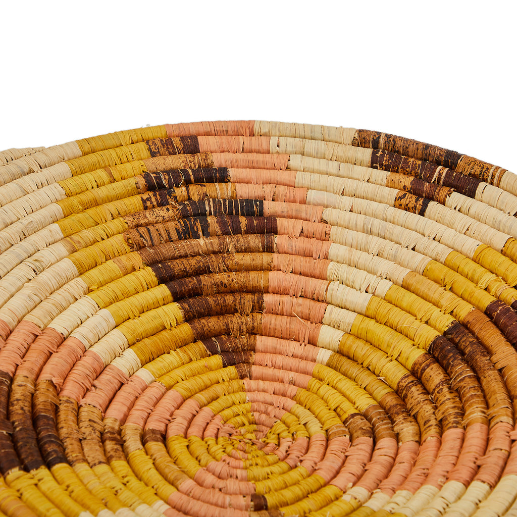 Multi Woven Rattan Bowl with Floral Design (A+D)