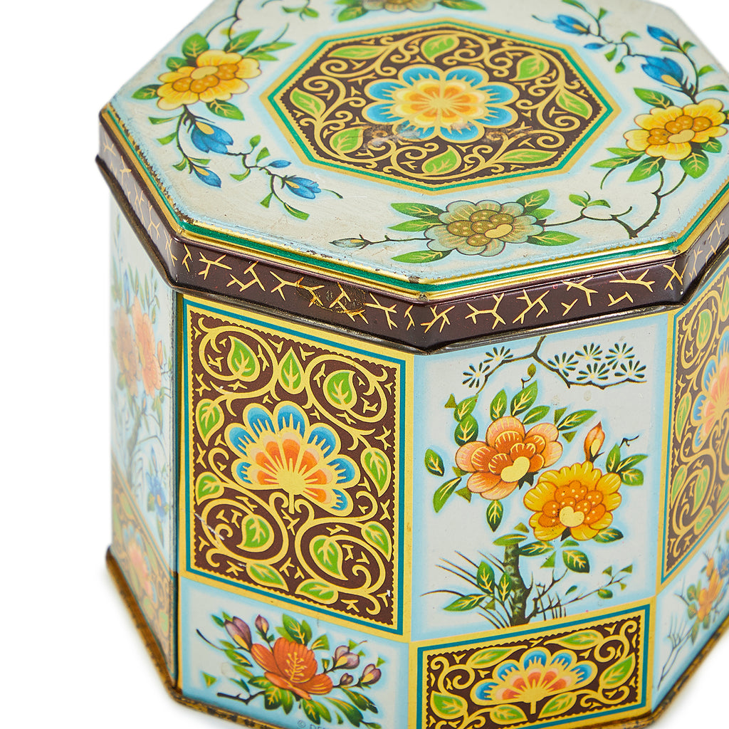 Green Vintage Floral Octagonal Box (A+D)