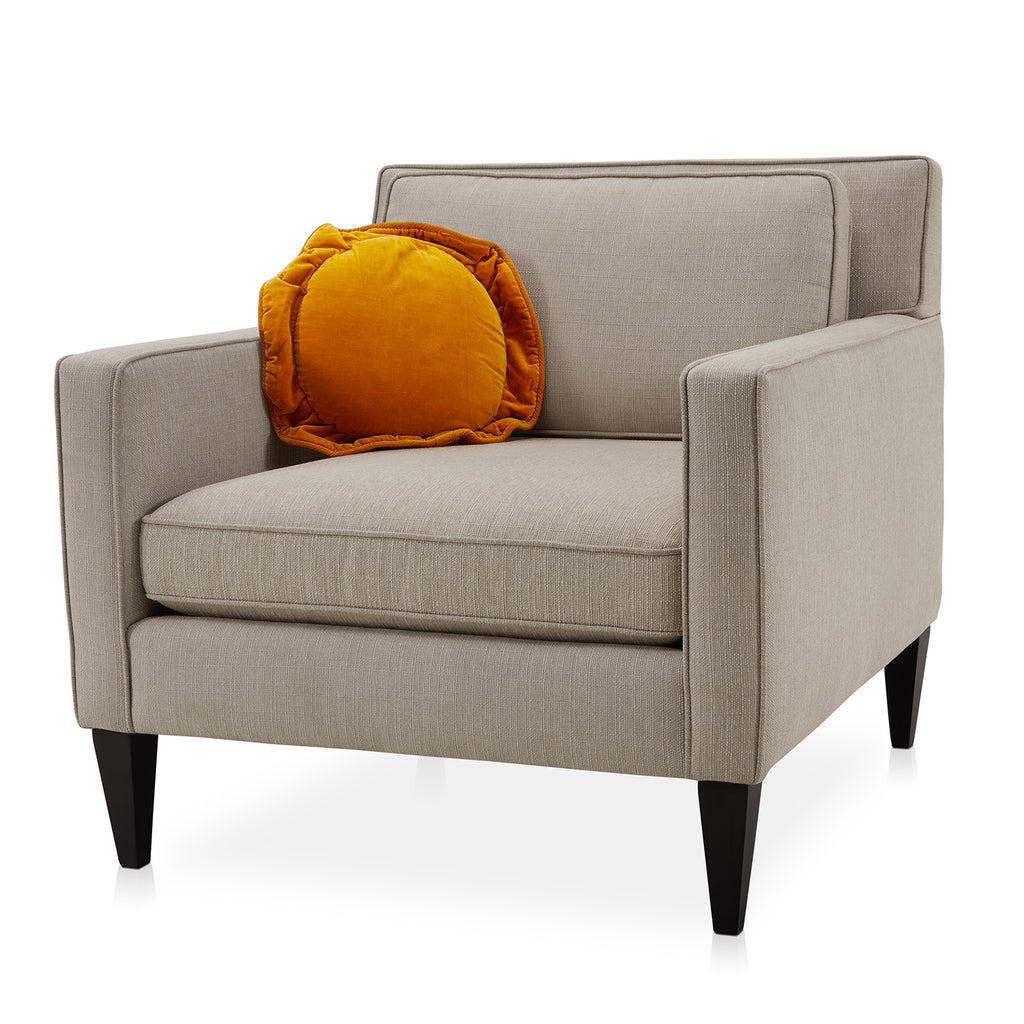 Orange Velvet Round Pillow