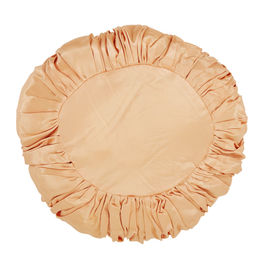 Peach Round Ruffled Small Pillow