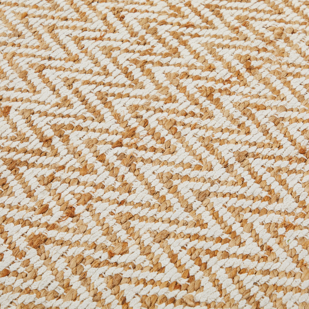 Large Natural Fiber Zig Zag Rug