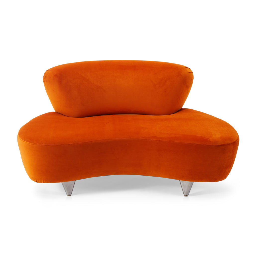 Orange Modern Cloud Loveseat Sofa