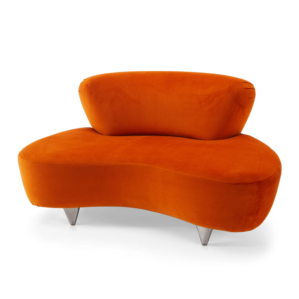 Orange Modern Cloud Loveseat Sofa