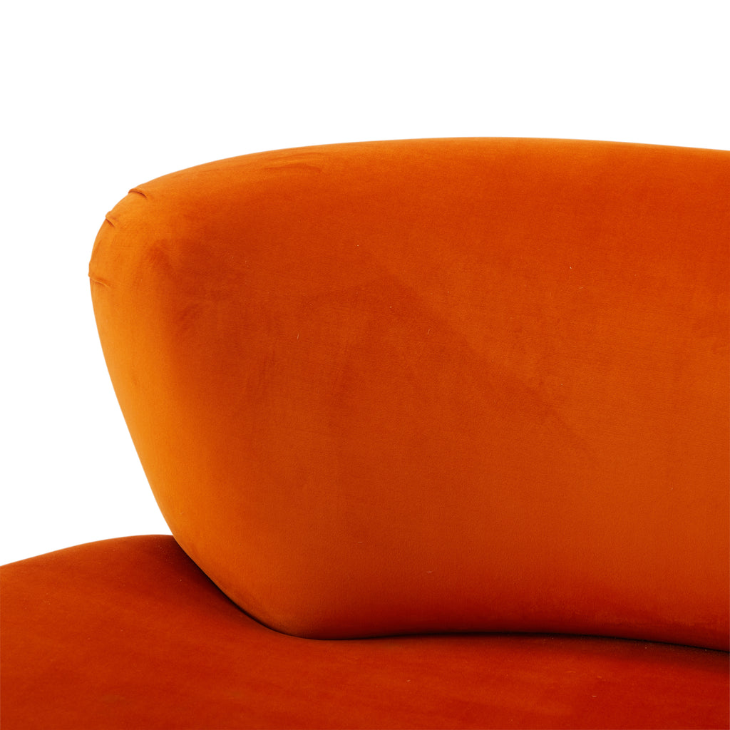 Orange Modern Cloud Loveseat Sofa