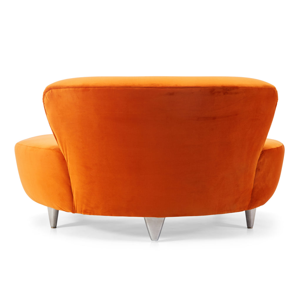 Orange Modern Cloud Loveseat Sofa