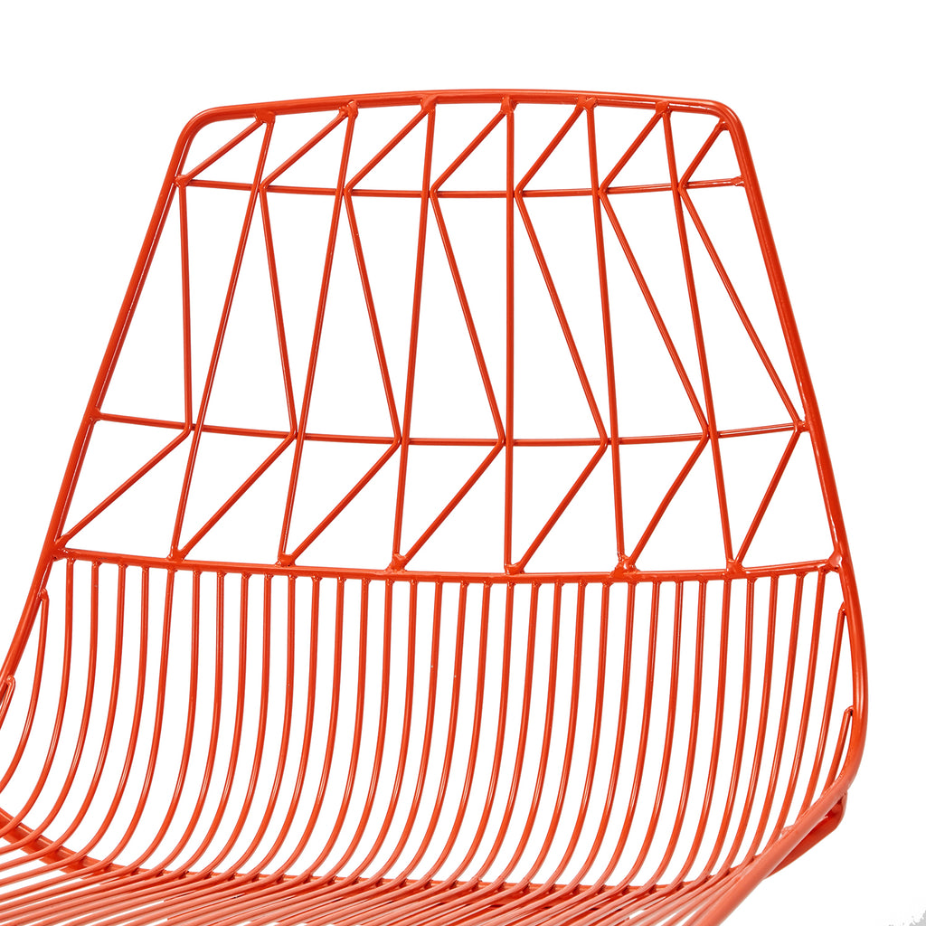 Red Geometric Wire Stool