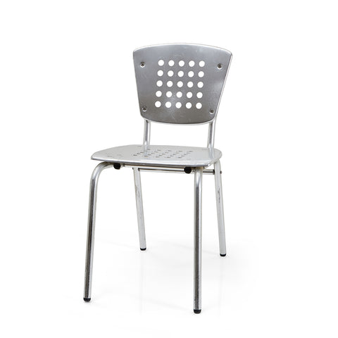 Chrome Perforated Cafe Dining Chair