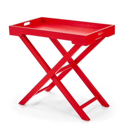 Red Folding Tray Table