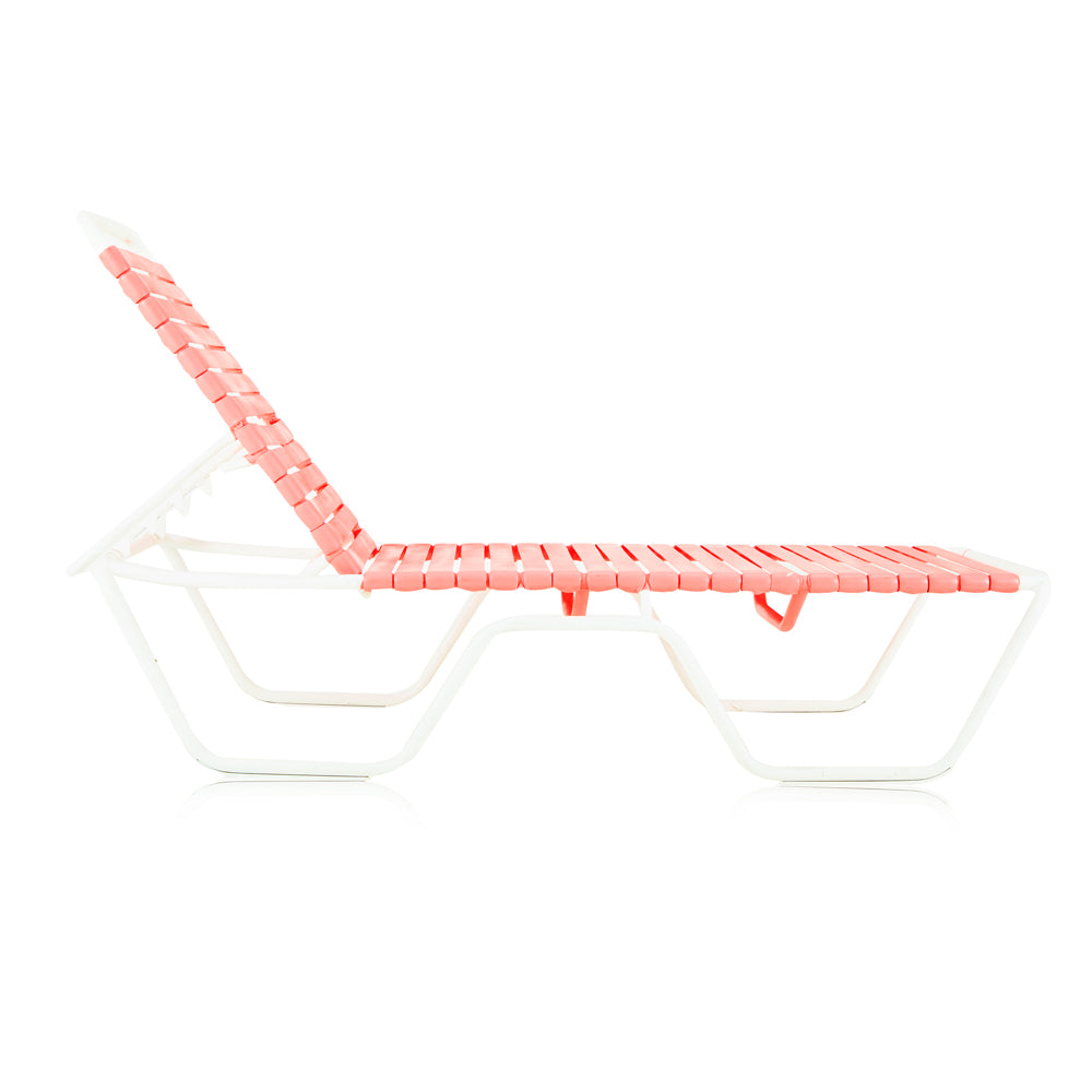 Hot Pink / Salmon Outdoor Banded Chaise