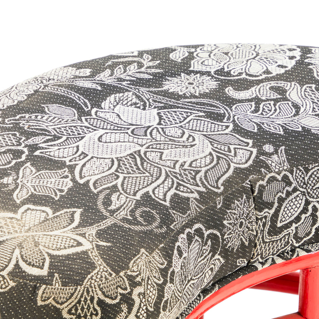 Red Bamboo Ottoman