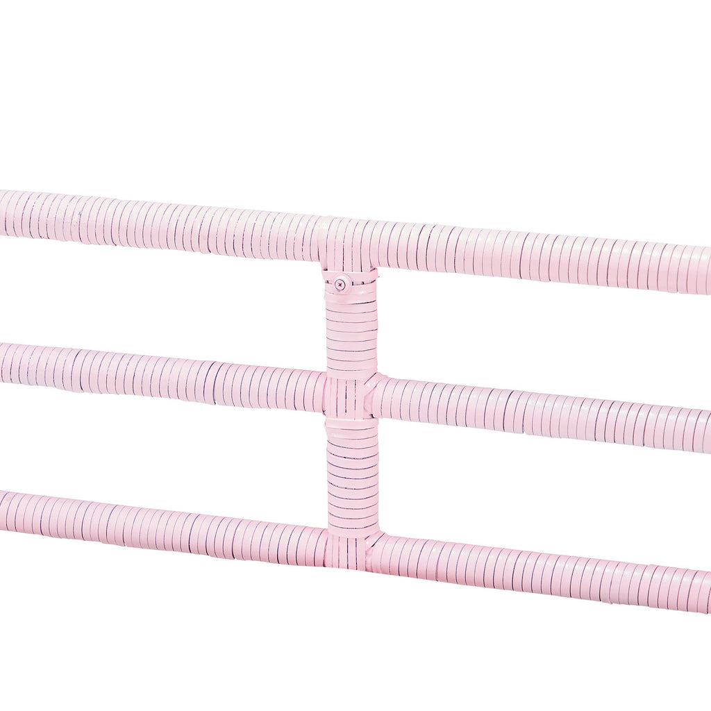 Pink Wicker Wrapped Bench