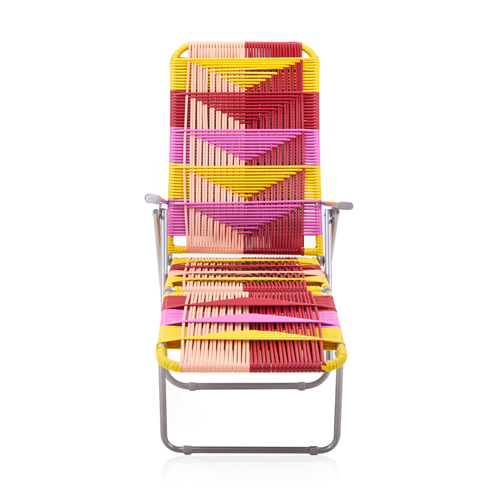 Yellow Pink & Red Cord Outdoor Chaise Lounge