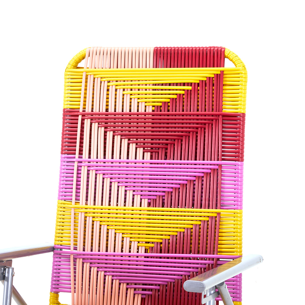Yellow Pink & Red Cord Outdoor Chaise Lounge