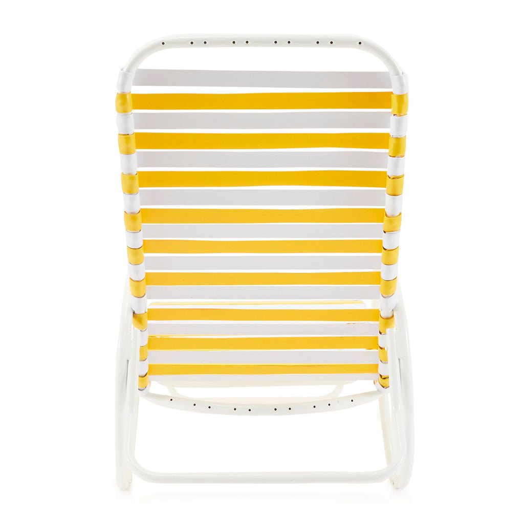 Yellow and White Outdoor Chaise Lounger