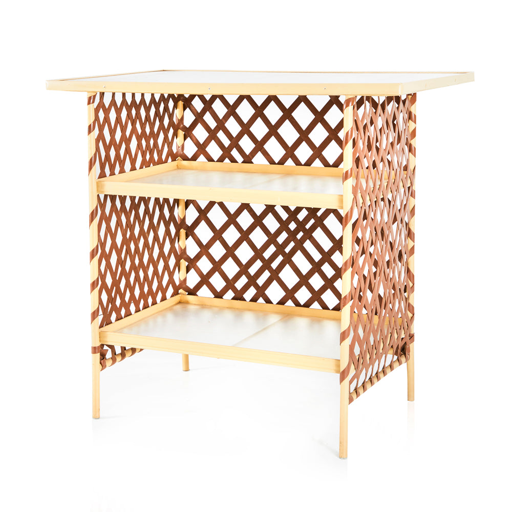 Brown & Beige Jordan Outdoor Bar with Matching Stools