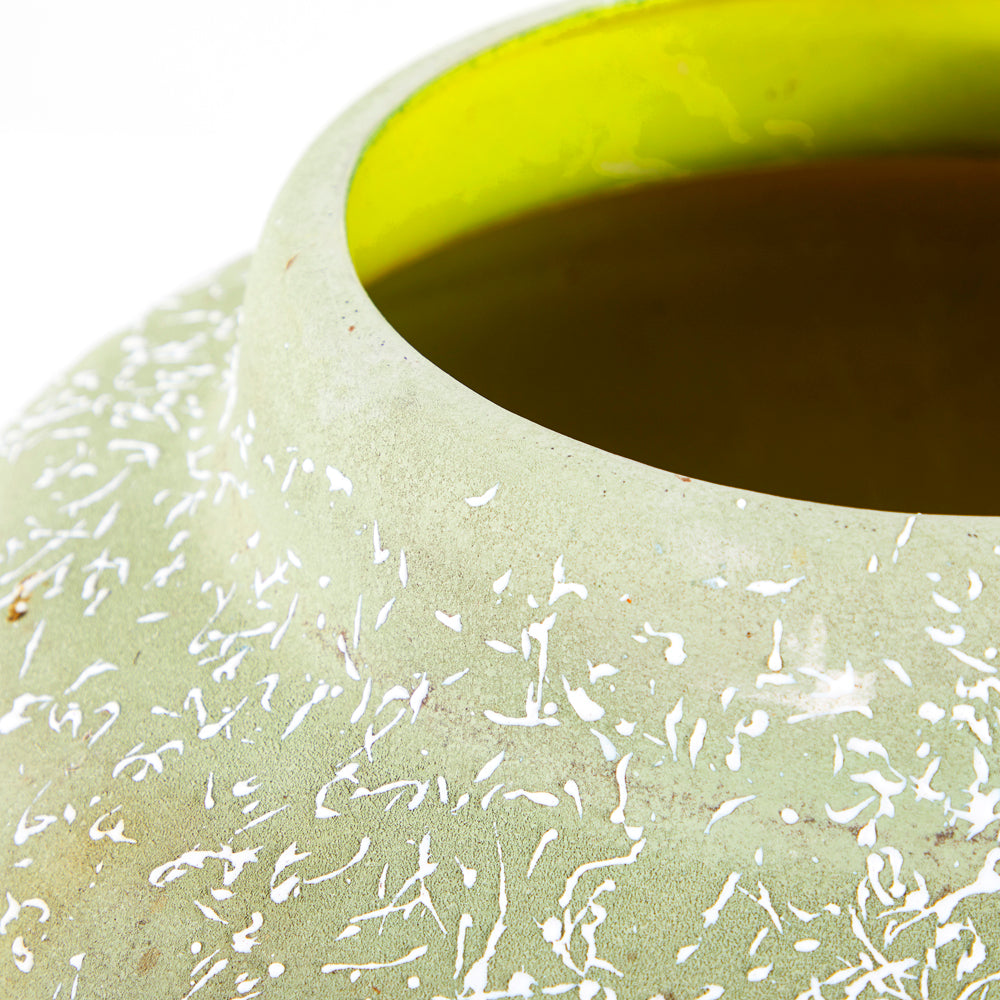 Green Light Textured Fiberglass Vase